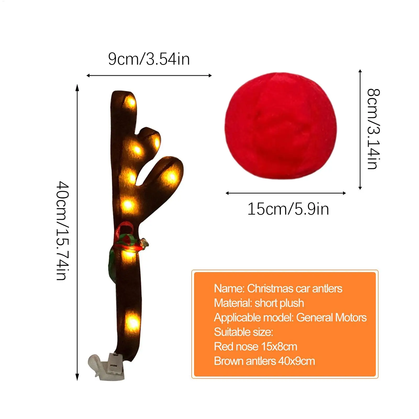 قرون السيارة تضيء قرن الوعل الرنة مع الأنف ديكور السيارة مع الذيل للسيارات شاحنة سيارة SUV النافذة الخارجية سقف أعلى #6
