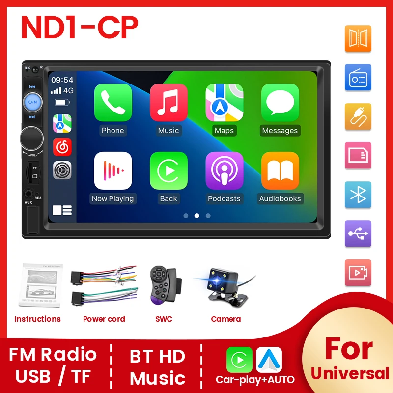 MEKEDE 2 Din Autoradio Universal Autoradio Multimedia MP5 Player 2DIN Carplay Android Auto Stereo USB 7 zoll Touchscreen audio – Detail 3