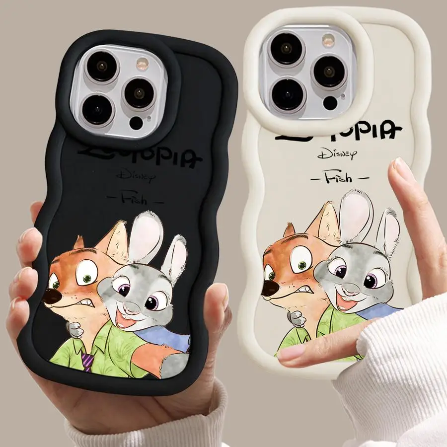Disney Zootopia Judy Nick Soft Cover Hülle für Apple iPhone 16 15 14 Pro Max 14 15 16 Plus 16e