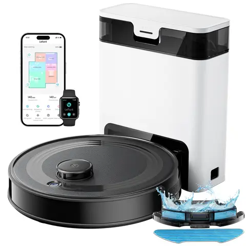 Lefant M2S Robot Vacuum Cleaner with Mapping, 10000Pa Suction, Automatic Dust Station,Laser Navigation, PSD Avoidance Technology