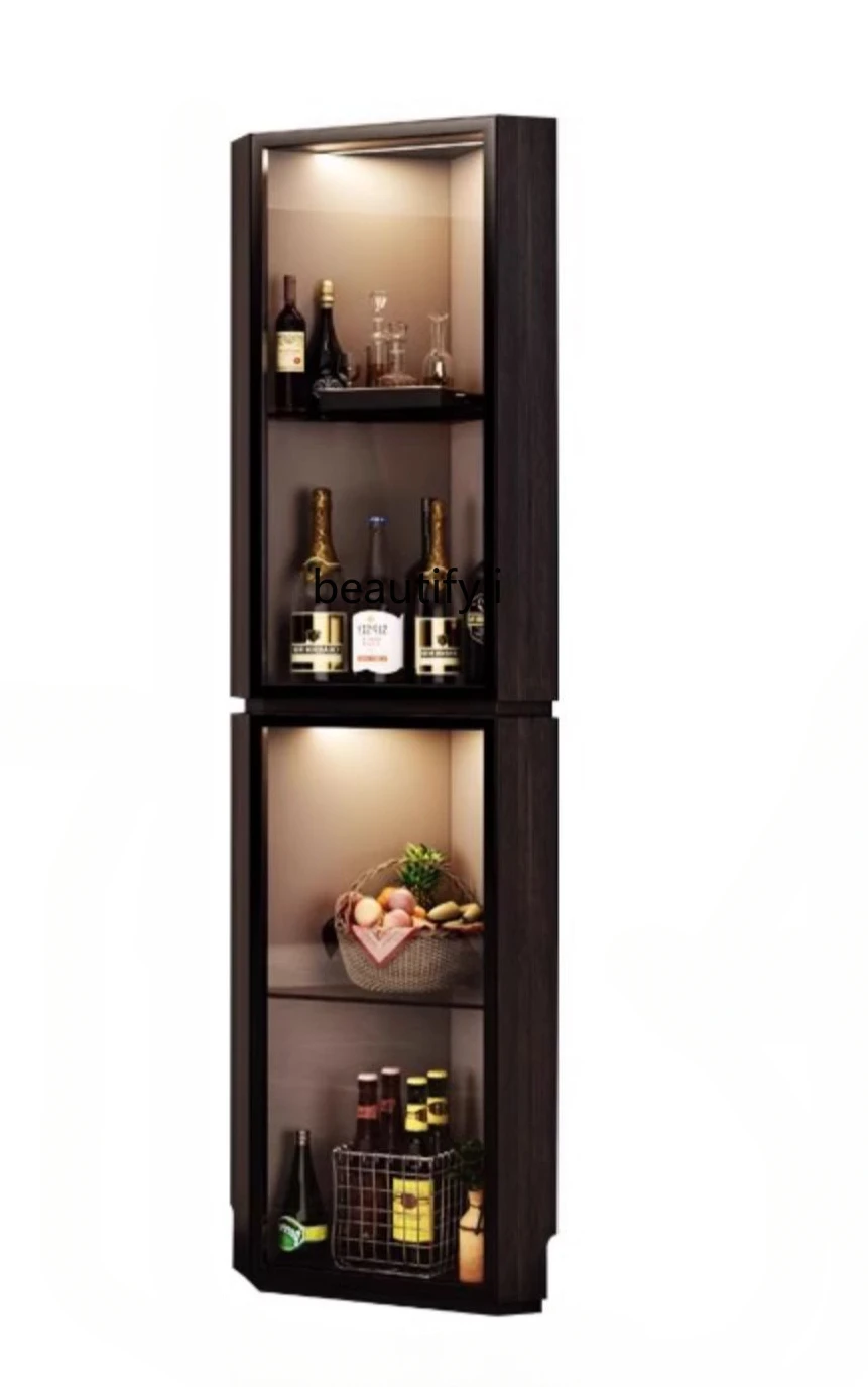 

Italian Minimalist Corner Cabinet Living Room Display Triangle Cabinet Corner Wall Shelf Glass Door Wine Cabinet