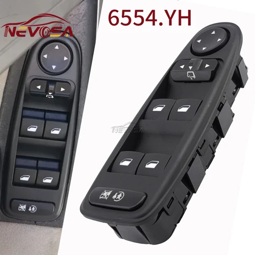 Imagen 1 del producto 6554YH para Citroen C4 I Grand Picasso 2007-2014 6554.YH Control de espejo maestro interruptor de Control de ventana eléctrica 96639383 ZD