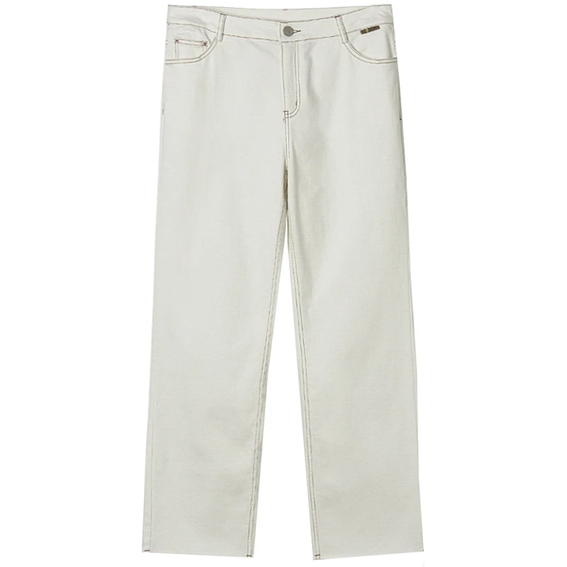 Pantalones vaqueros ajustados de pierna recta para mujer, pantalones elásticos de 9 minutos, pantalones vaqueros de algodón informales a la moda para mujer, otoño 2025