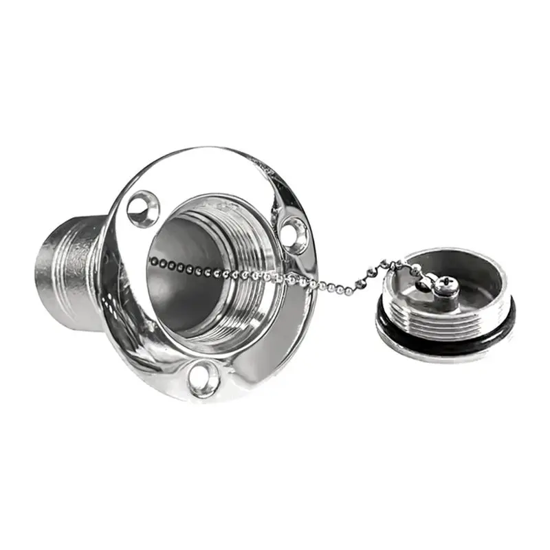 Marine Deck Fill Cap 316 Stainless Steel Straight Neck Fuel Filler Keyless Cap Boat Yacht RV Mirror Polished