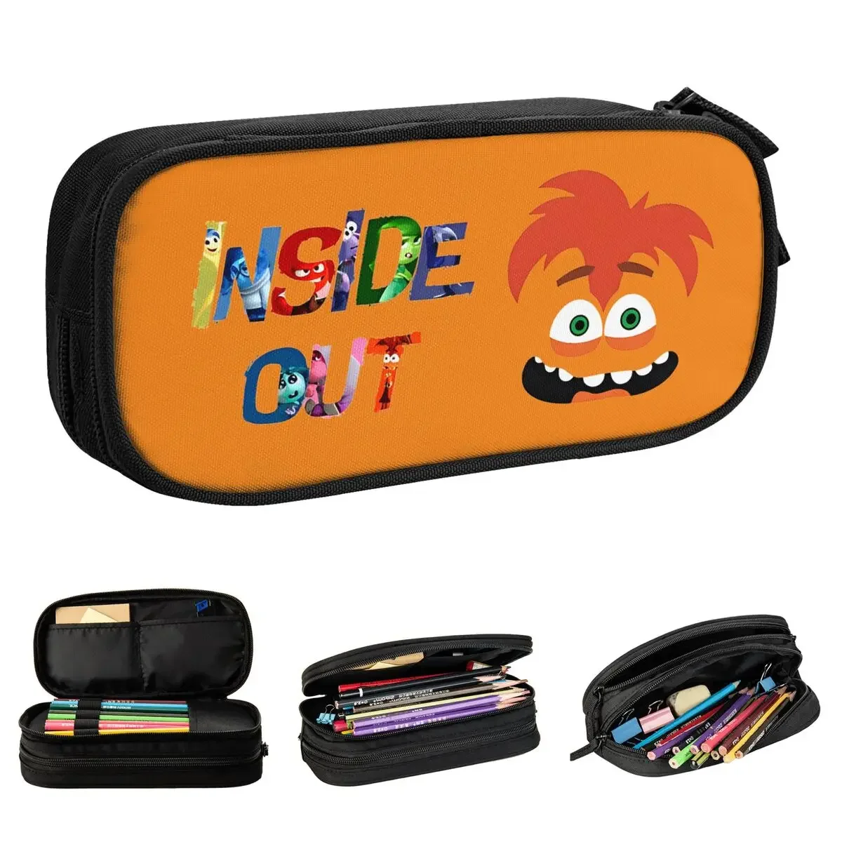 New Insides-Outs Anxiety Face Pencil Case Cartoon Pencilcases Pen Holder for Large Storage Bag Students School Gifts Stationery