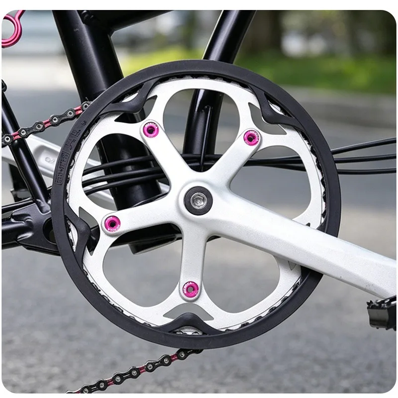 MEROCA 5pcs Chainring bolt double M8 8.5mm MTB Road folding Bicycle chainring screw Aluminum Alloy Bicycle Crank chainring bolts
