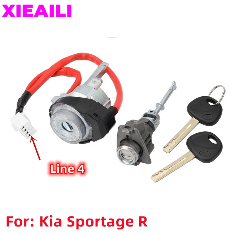 XIEAILI OEM Full Set Door Lock Cylinder For Kia Sportage R 4Line With 2Pcs Key Ignition Lock Left Door Lock Cylinder S979