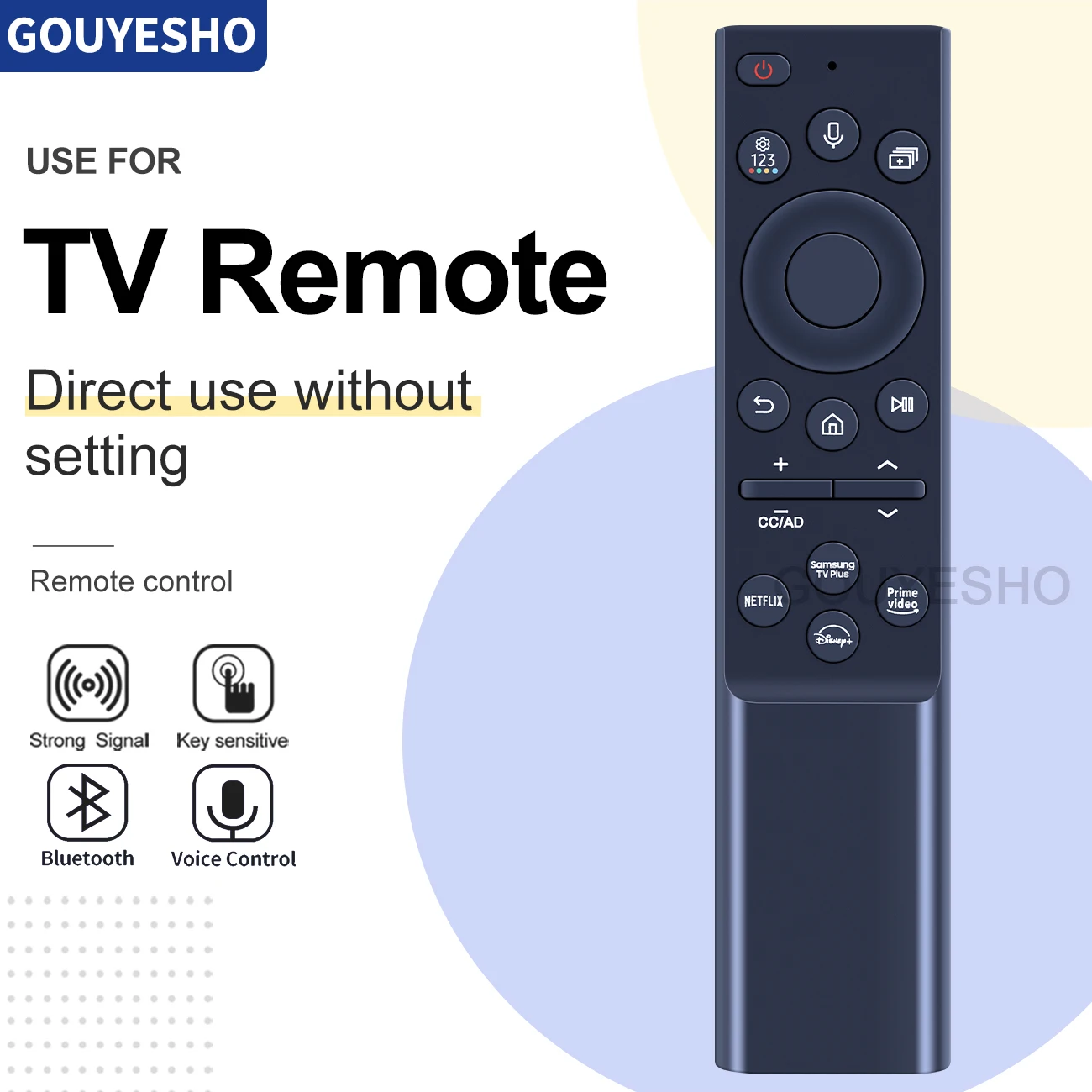 Voice Remote Control BN59-01385B BN59-01385A Compatible for Samsung Smart 4k Ultra HD Neo QLED OLED Frame and Crystal UHD Series