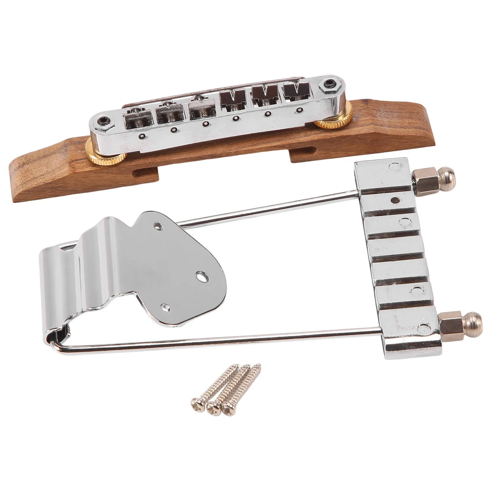 Electric Guitar Bridge Adjustable Rosewood Base Bridge Tailpiece Set for Jazz Guitar Accessories