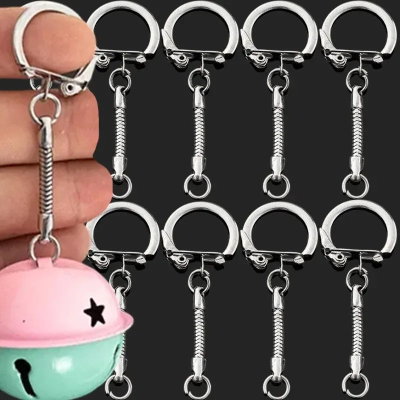 Round Snake Chain Keychain Handmade DIY Jewelry Material Luggage Leather Hardware Accessories Metal Chicken Buckle Keychain