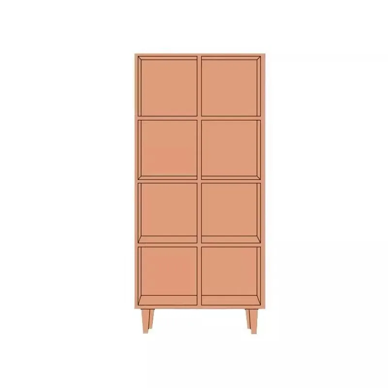 

Nordic Display Shelf White Oak Cherry Living Room Floor Toy Storage Lattice Cabinet