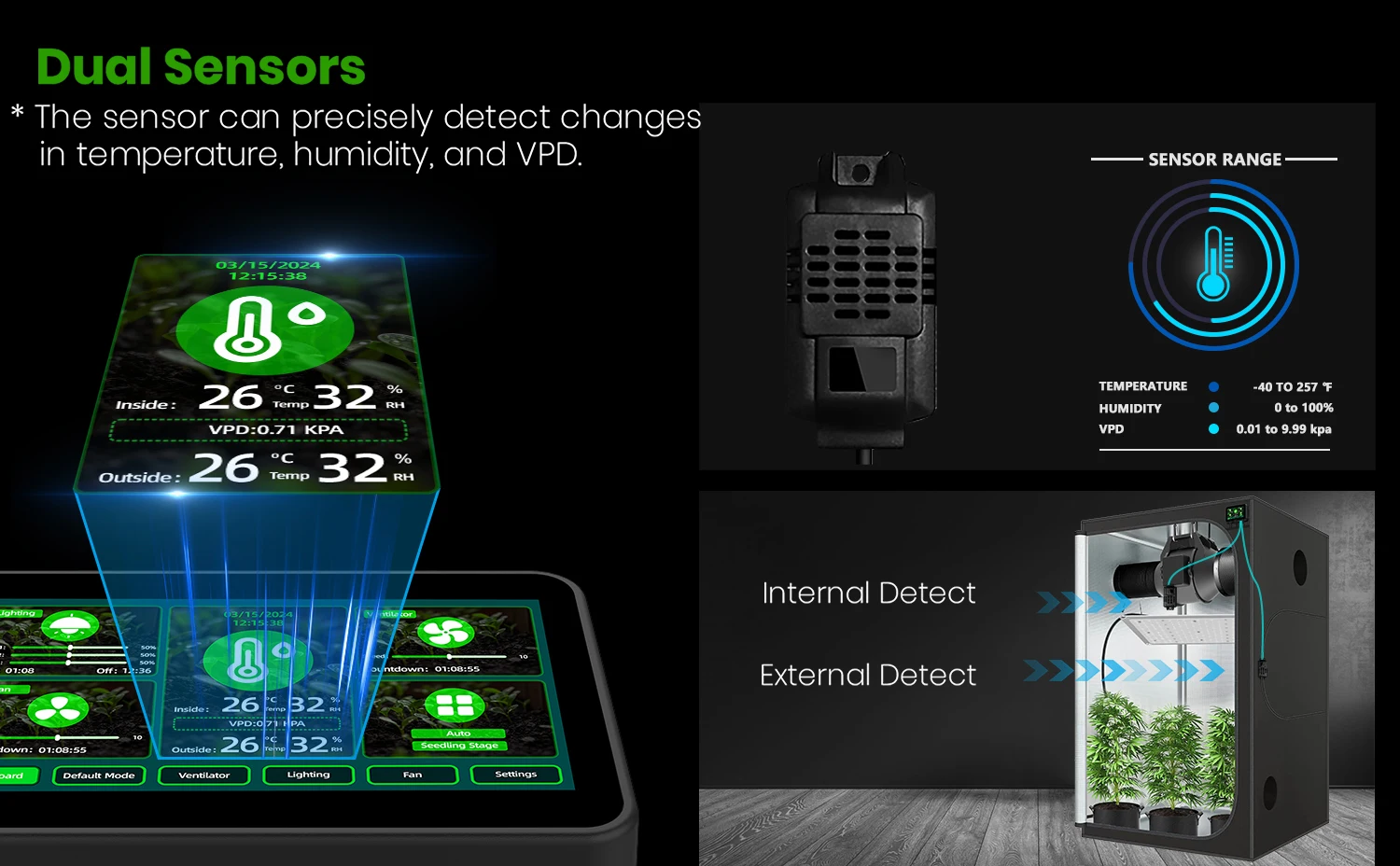 Smart Environment WiFi Control System For Grow Tent Complete Hydroponic Kit Smart Controller