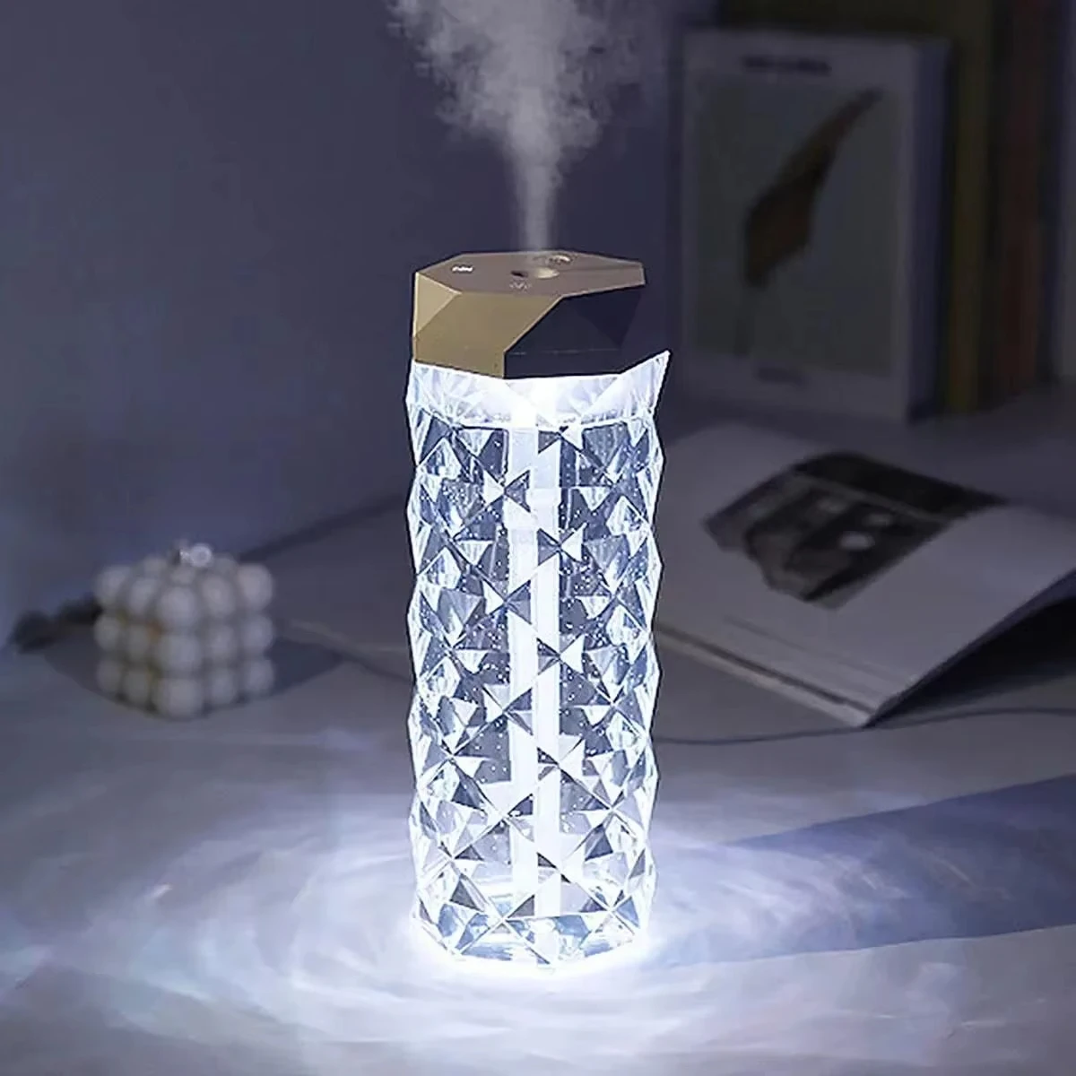 Home & Car USB Aroma Humidifier, 400ML Essential Oil Diffuser with RGB Night Light, Air Purifier for Bedroom