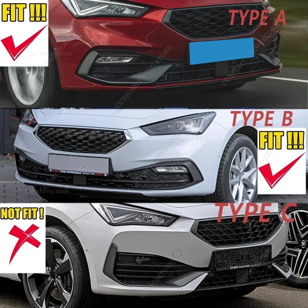 Front Bumper Lip Spoiler Splitter Diffuser Retrofit For Seat Leon MK4 KL S/S S/C S/T 1.0 1.5 TSI EVO 2021-2024 Bodykits Tuning