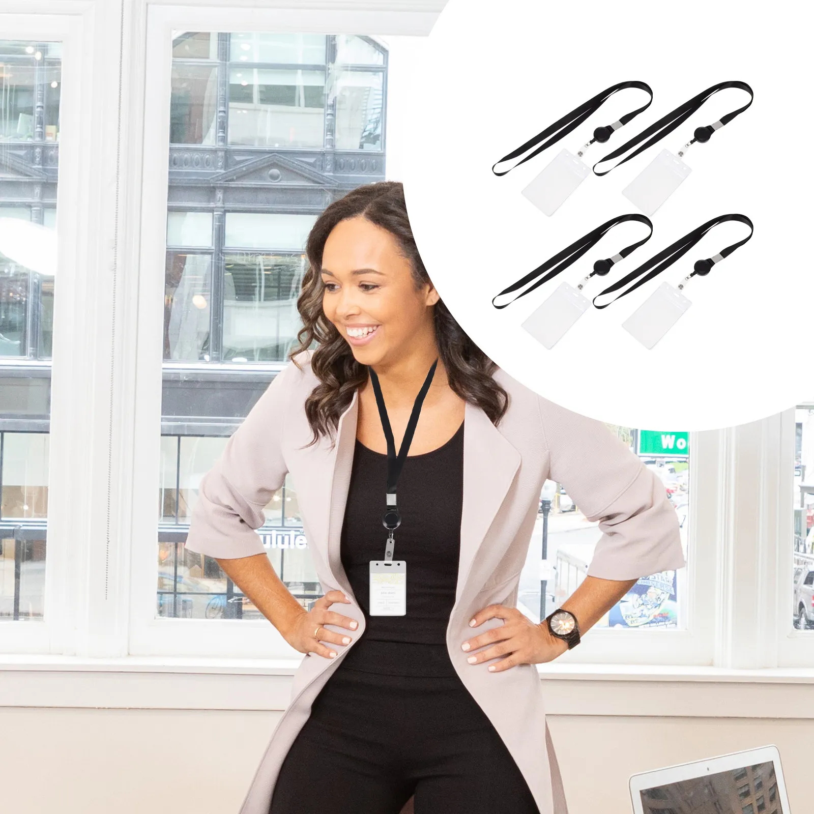 

4 шт. защитных чехлов для удостоверений личности, легкие держатели для бейджей, портативные держатели для рабочих пропусков для учителей, врачей, государственных служащих