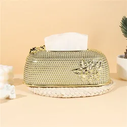 1Pcs high-end gold tissue box, napkin storage box, suitable for kitchens, restaurants, bathrooms, and desks