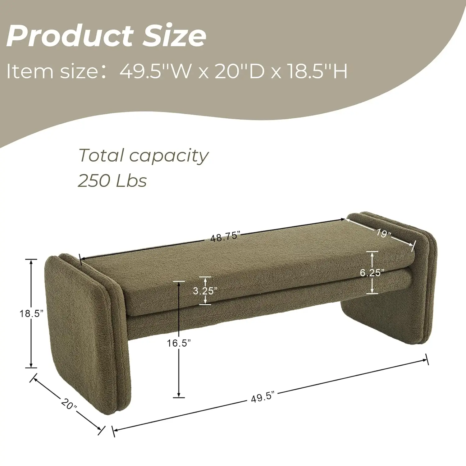 Green Boucle Bench 50