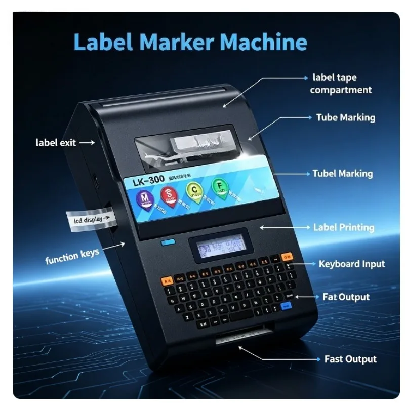 LK300 Number Tube Printer Heat Shrink Tube Marking Machine Computer Casing Marking Machine Line Coding Number Tube Printer