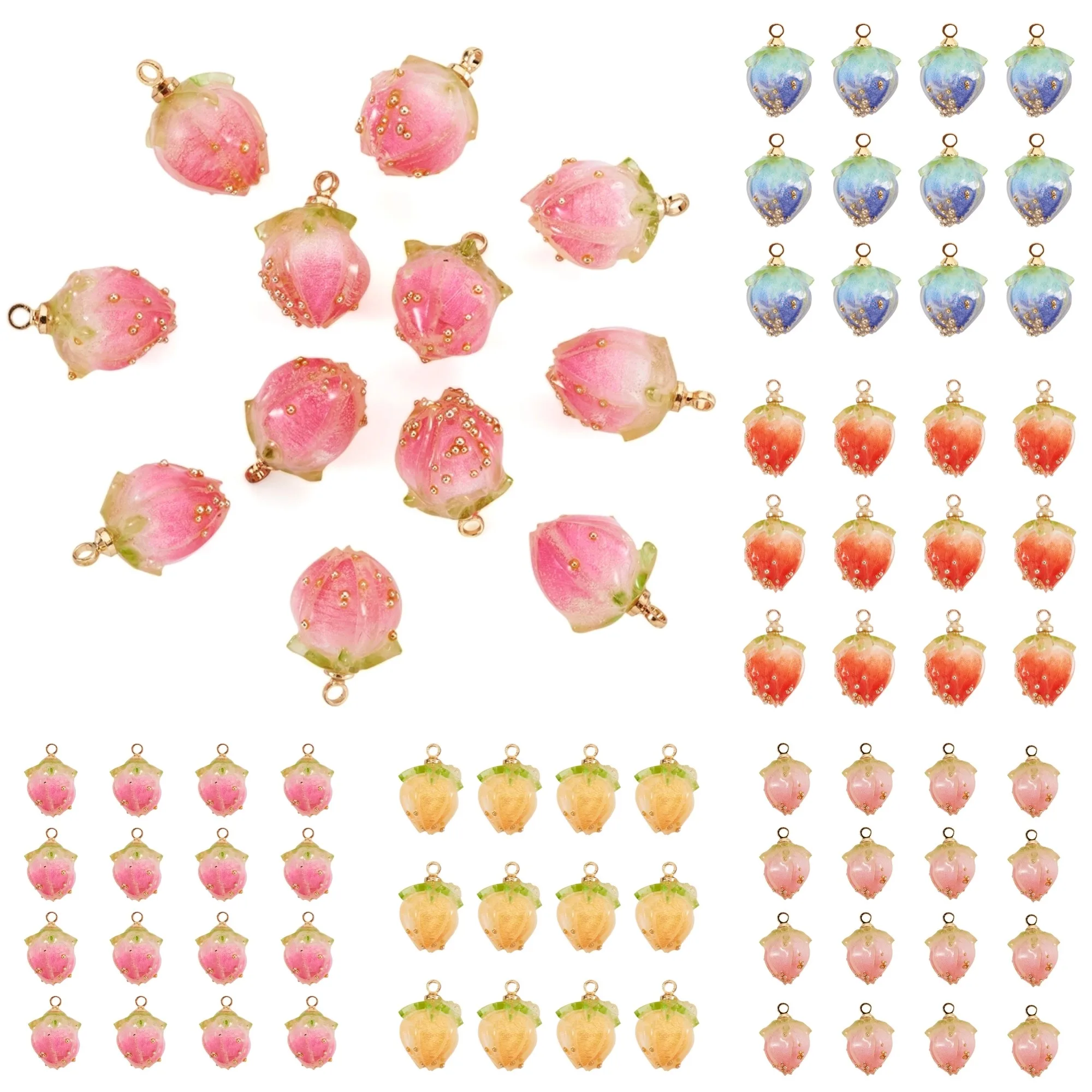 20pcs Handmade Natural Dried Flower Pendants Clear Epoxy Resin Bud Charms For DIY Women Drop Earrings Bracelet Jewelry Making