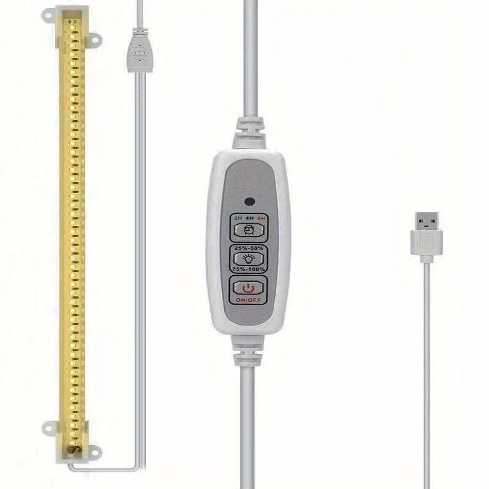 

Лампа для роста растений, световая панель для растений, полноспектральный свет теплого белого цвета с регулировкой яркости и таймером, установка через USB.