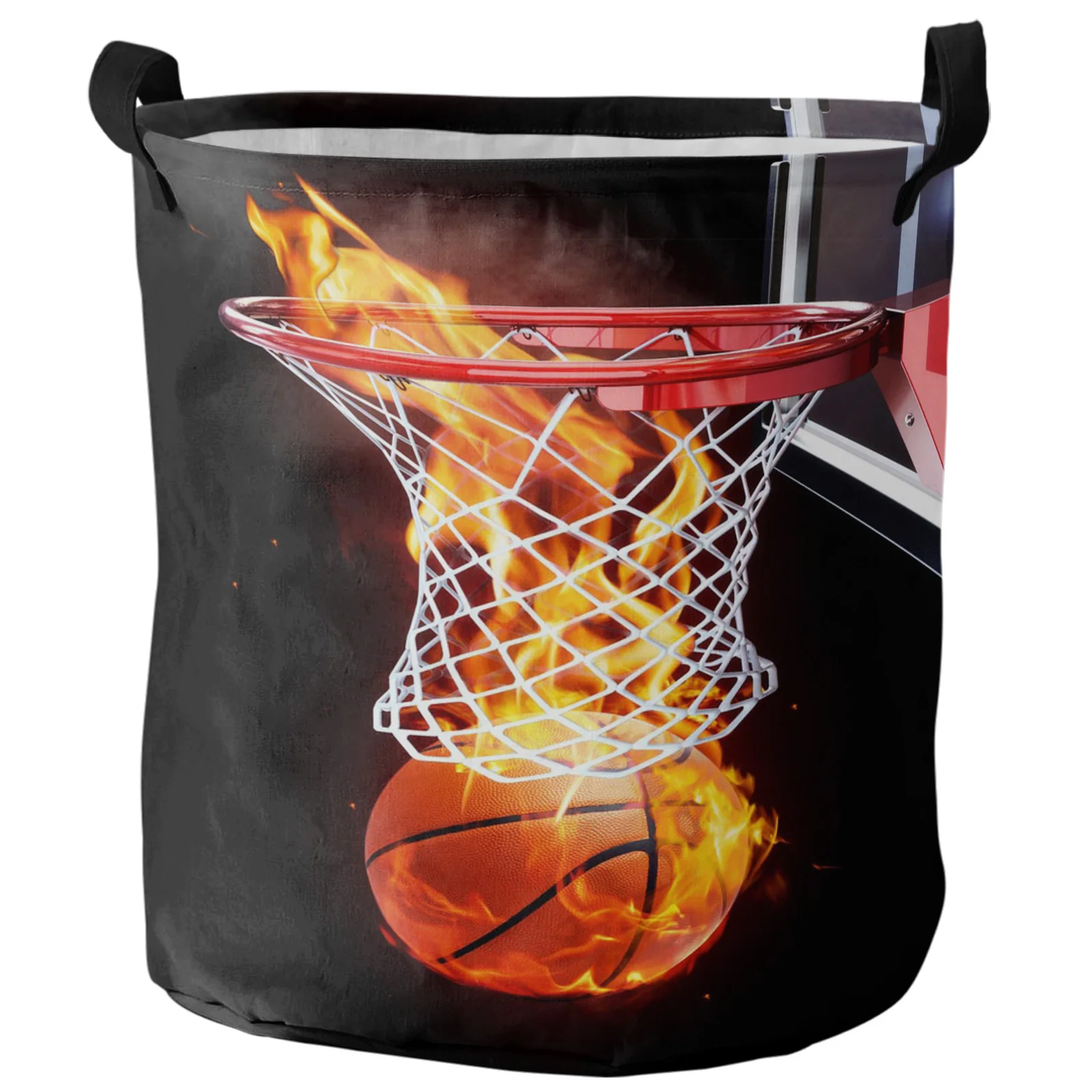 Flame Basketball Ball Box Dirty Laundry Basket Foldable Waterproof Home Organizer Basket Clothing Children Toy Storage Basket