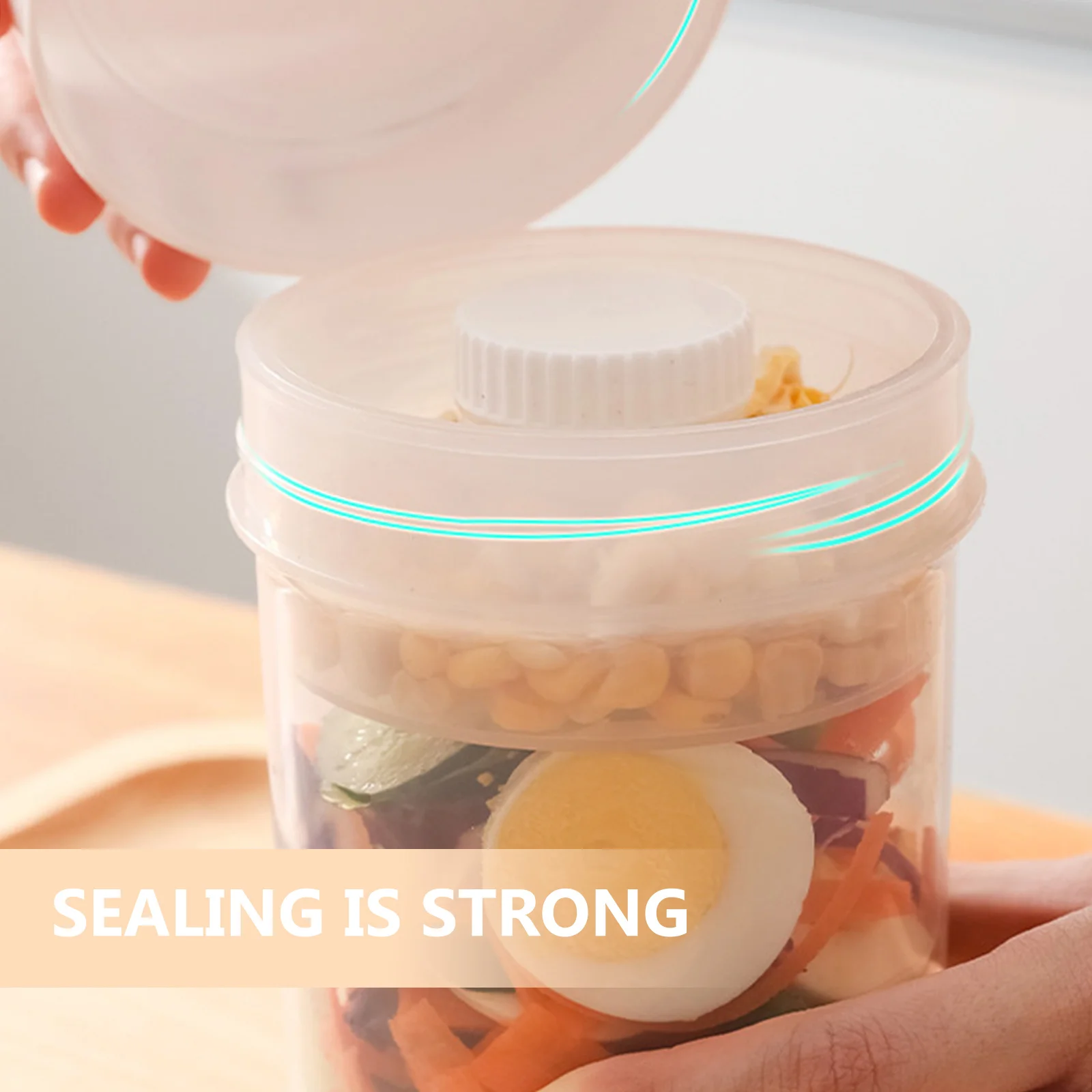 Portable Double-Layer Fresh-Keeping Box Food Storage Container Transparent Sealed Fridge Organizer Food Storage Container