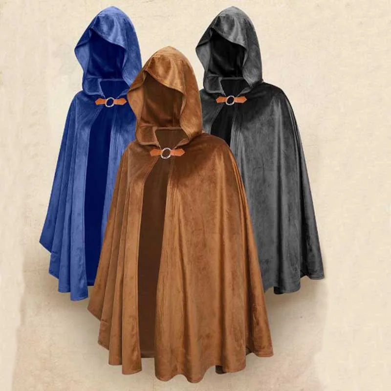 Gothic Carnaval Party Cos Middeleeuwse Vintage Mantel Capuchon Caude Cloak Cosplay Prop Halloween Feestkleding Mantel