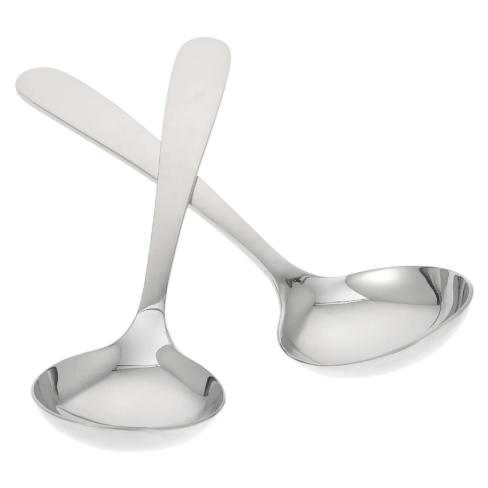 

2Pcs Stainless Steel Soup Spoon Smooth Polished Spoon for Cake Dessert Coffee Tea Serving Household Hotel Restaurant Food