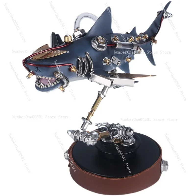 Mechanical Shark Metal 3D Puzzle Model Kit with Movable Joints DIY Assembly Toy for Adults and Teens