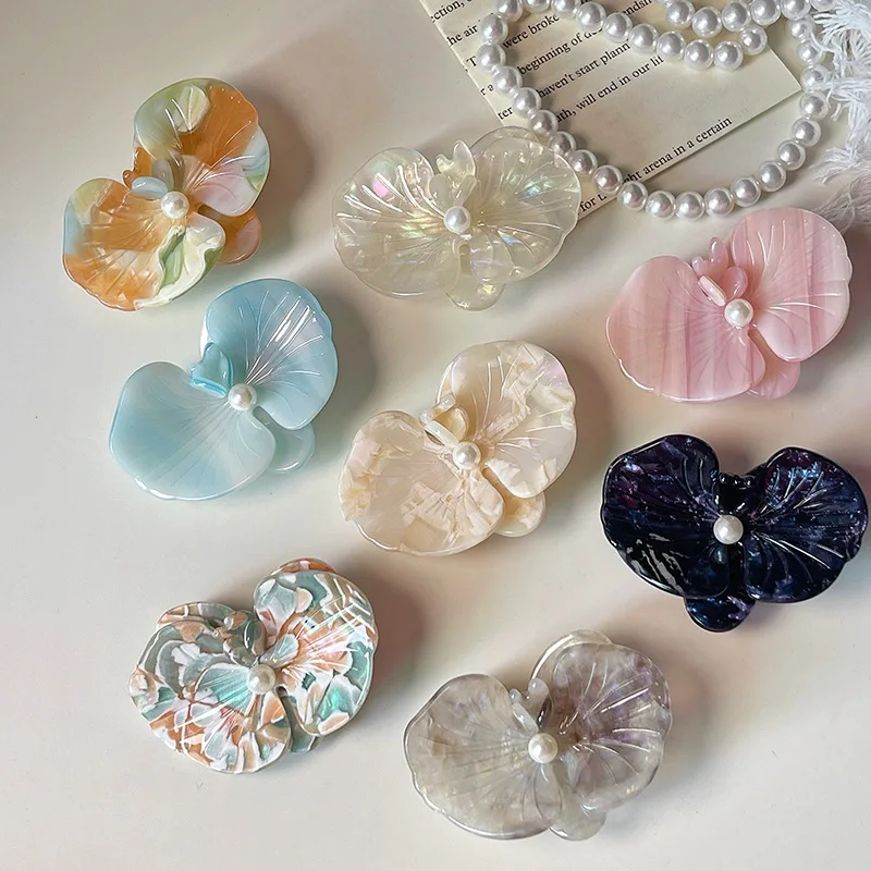 

Super Delicate Flowers Hair Clip Seaside Atmosphere Clips Photo Duckbill Clip Lily Hairpins Side Clip Hair Accessories Pink Blue