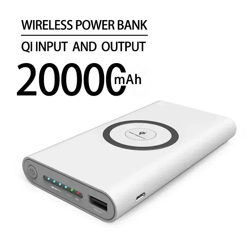 

Free Shipping 20000mAh Wireless Power Bank Two-Way Fast Charging Powerbank Portable Charger Type-c External Battery for IPhone