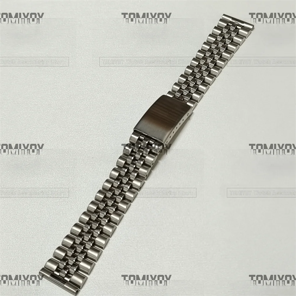 Flat End 18MM 19MM 20MM Silver President Jubilee Stainless Steel Watch Strap Band Bracelet Fit For Rolex Sekio007 skx005 Watch