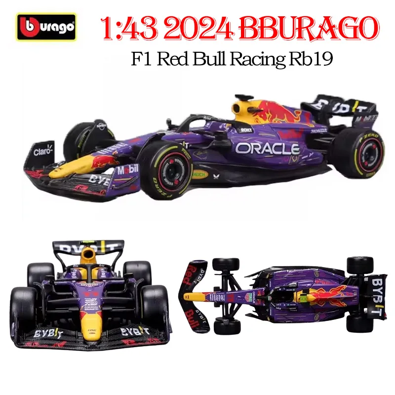 New Product 1:43 2024 Bburago F1 Red Bull Racing Rb19 Las Vegas Version Alloy Miniature Diecast Model Toys Car Christmas Gift