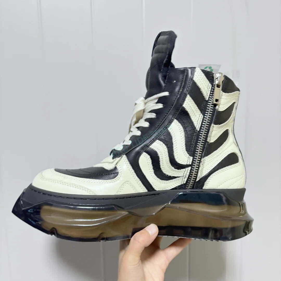 

Brand Men Boots Genuine Leather Lace Up Women Ankle Shoes Platform Increase High Street Retro Vintage Luxury Designers Sneakers