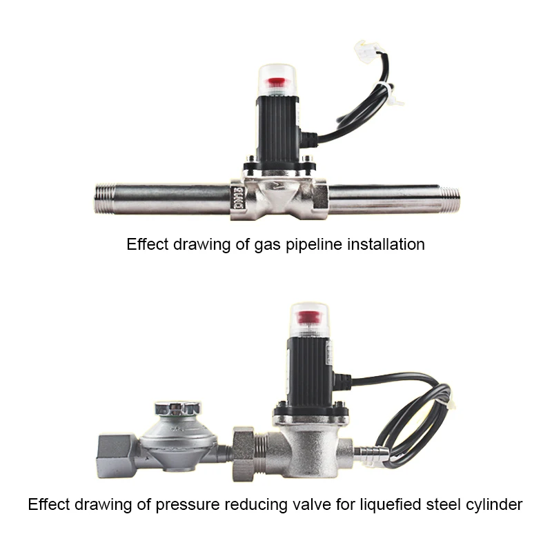 Gas Emergency Shut-Off Solenoid Valve DN15 Gas Leakage Linkage Alarm Automatically Cuts Off Natural Gas Pipeline Valve DC9V-12V