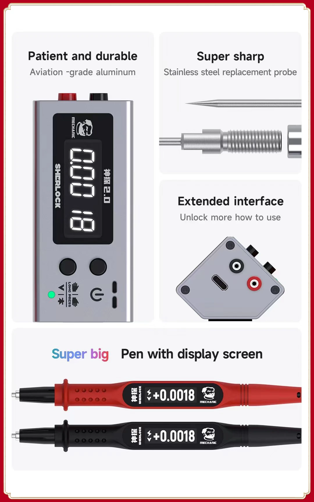 MECHANIC Multimeter V2.0 Voltage Internal Meter Mainboard Test Determine Fault Accurate Troubleshoot  Resistance