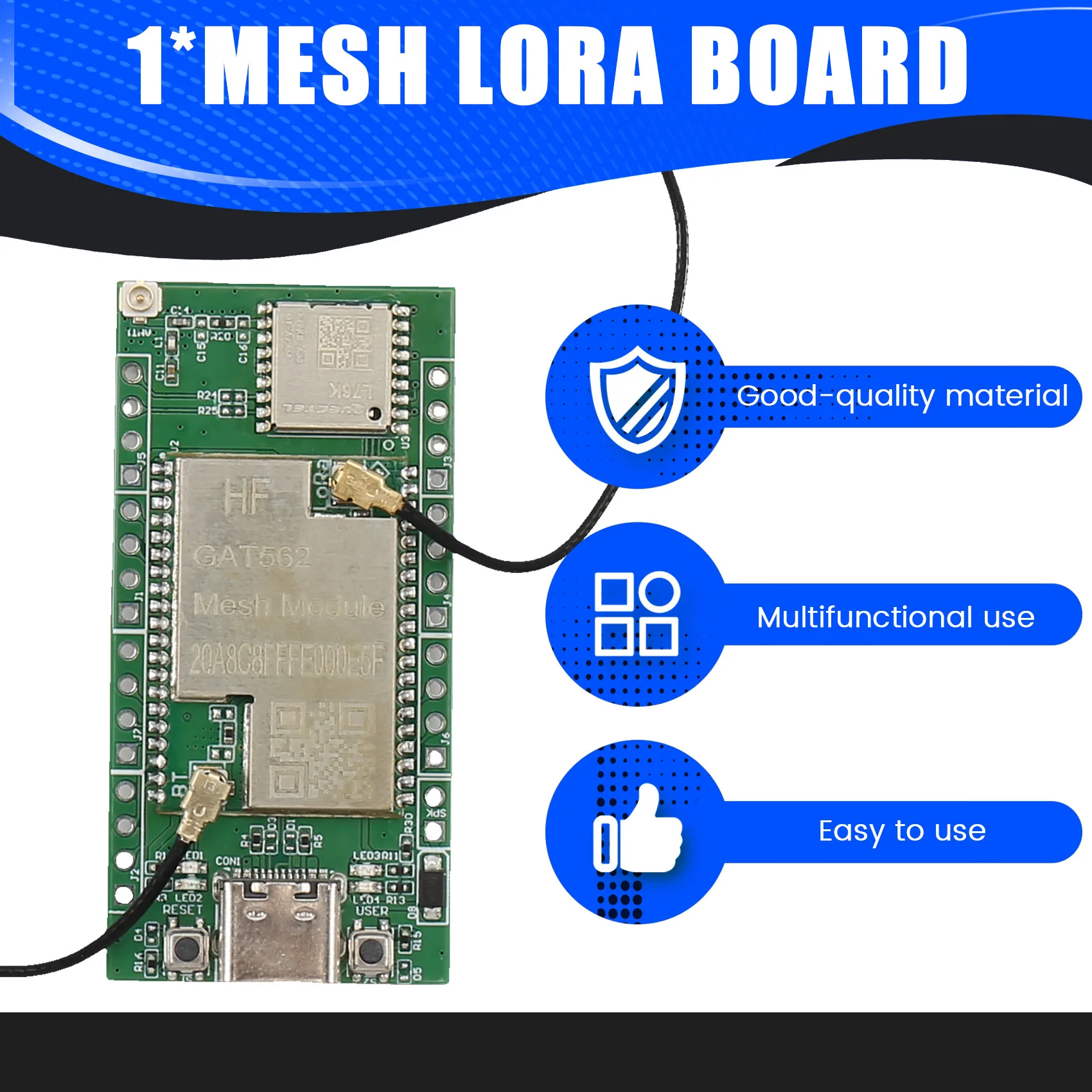 

FULL-GAT562 Meshtastic Mesh Lora Development Board NRF52840+SX1262 L76KGNSS Compatible 20Dbm Low Power