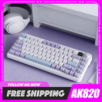 Ajazz Ak820 Max Keyboard Tri-Mode Hot Swap Wireless Bluetooth Gasket With Tft Screen Knob 4000mah Mechanical Keyboard Office