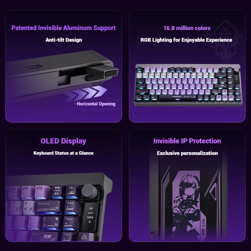 لوحة مفاتيح مغناطيسية ملونة StarChase 87 RGB للألعاب قابلة للتخصيص لوحة مفاتيح كاملة قابلة للتبديل السريع بتحكم رقمي بالكمبيوتر 8000 هرتز ميكانيكية