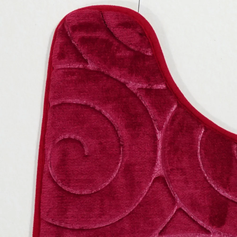 

Three Pieces Bathroom Rug Set Embossed Toilet Seat Lid Cover Soft Comfortable Non-Slip Floor Mats Three Piece Bathroom Rug Set