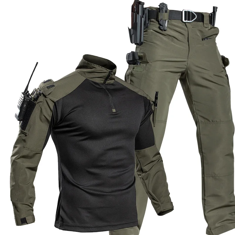 2026 Herren US Militär Tarnanzug Froschanzug Langarm Taktisches Zweiteiler-Set Schnelltrocknend Atmungsaktiv Outdoor-Training Kampfuniform Großhandel – Detail 4