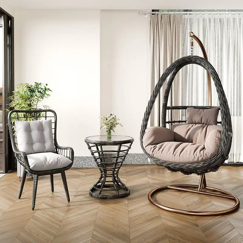Hanging basket rattan chair household cradle chair indoor balcony hanging chair courtyard bird's nest drop hanging orchid double