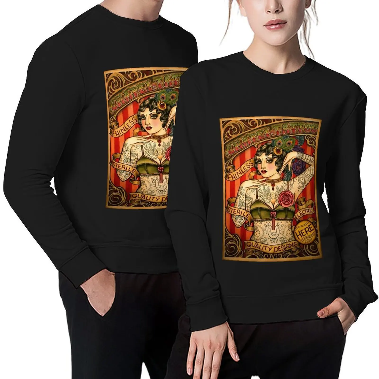 

CHAPEL TATTOO; Vintage Body Advertising Art Pullover korean style clothes tracksuits anime clothes oversize sweatshirts
