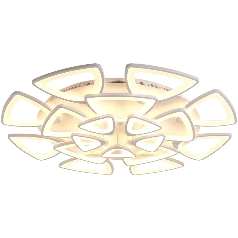 New Large and Small Triangle Creative Art LED Ceiling Light Bedroom Restaurant Atmosphere Smart Remote Control Ceiling Lamp