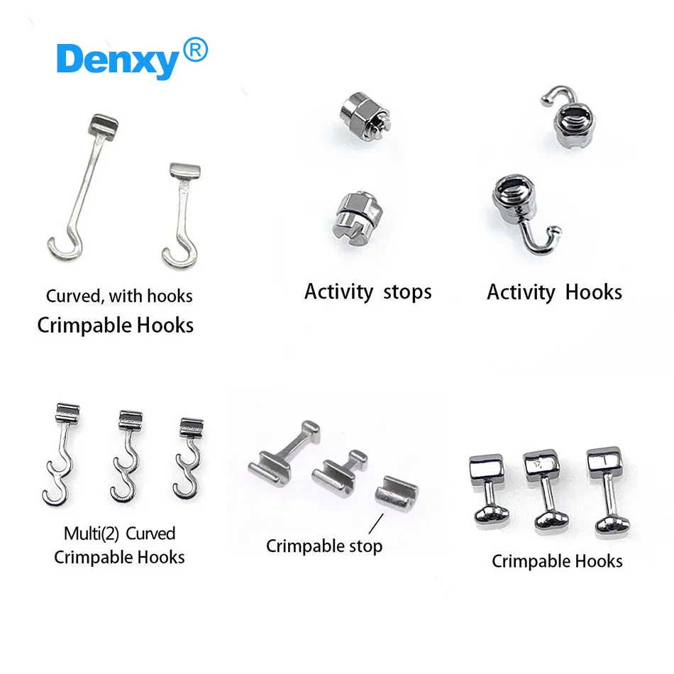 Denxy 50 Stück Zahnmedizinische Quetschbare Haken, Kurz/Mittel/Lang, für Kieferorthopädische Brackets, Zahnspangen, Zahnarztpraxis – Detail 2
