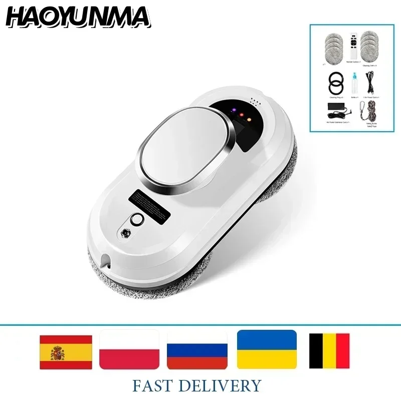 HAOYUNMA Window Cleaning Robot High Suction Electric Window Cleaner Robot Anti-falling Remote Control Robot Vacuum Cleaner