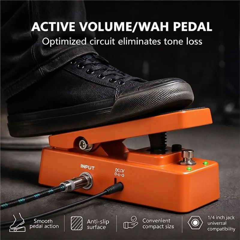 Wah Wah Active Volume Control, 2 In 1 Combo Electric Guitar Effect Pedal With Active Volume& Wah Pedal
