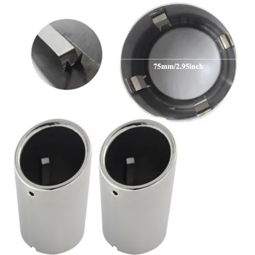 Imagen 2 del producto 2 uds cubierta de tubo silenciador de punta de escape de coche para Audi A4 B8 A3 A1 Q5 para VW Tiguan 2011-2015 Volkswagen Passat B7 CC 2011-2015