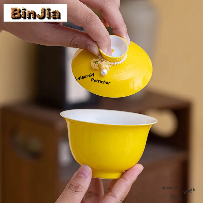 120 مللي رسمت باليد زهرة الاغتصاب Gaiwan الرجعية الشاي تورين براد شاي مع غطاء عدة صانع الشاي غطاء السلطانية طقم شاي الكونغ فو الحلي