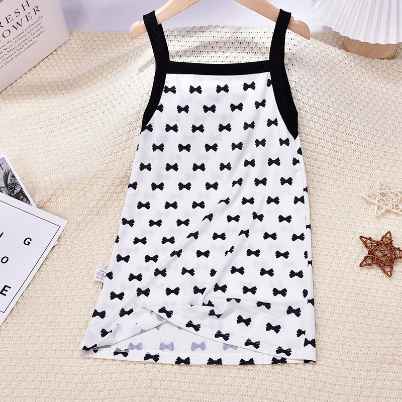 New Summer Suspender Dress For Girls Children's Floral Princess Dress Girls' Ice Silk Dress